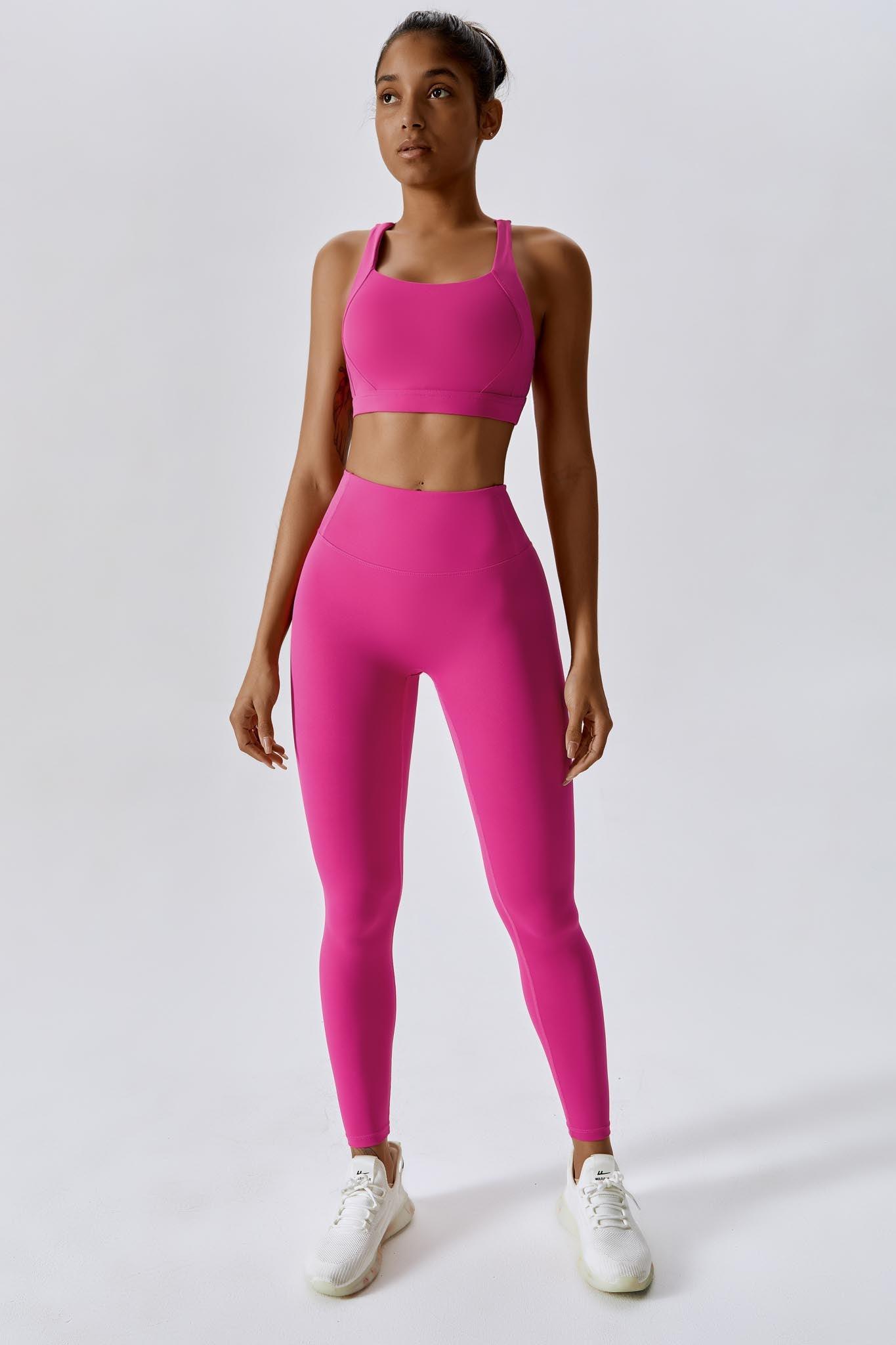 Comfortable Magenta Leggings Built with Polyamide and Elastane By BOTA Official