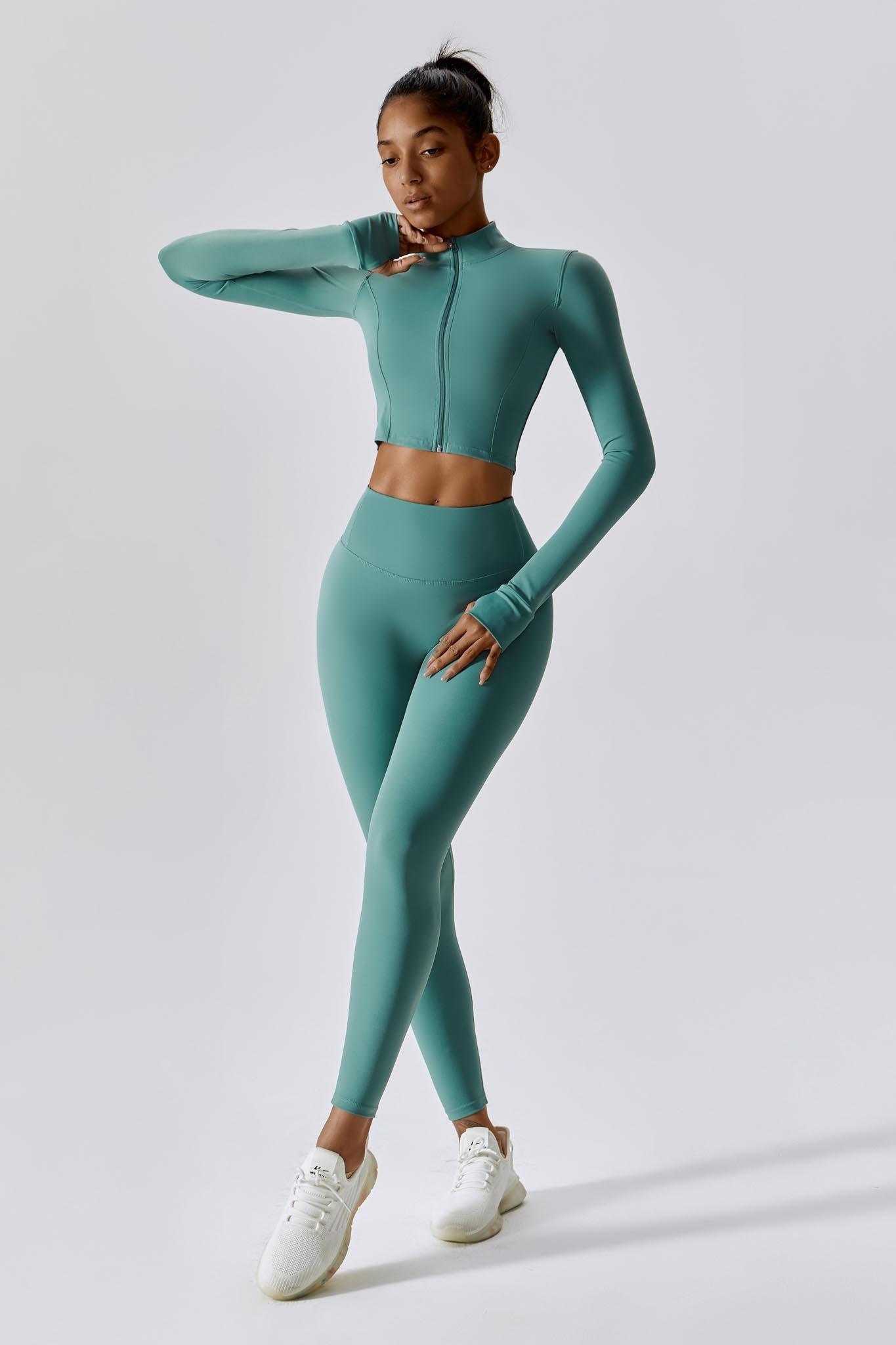 Seamless Teal Yoga Leggings with Luxurious Comfort & Support By BOTA Official