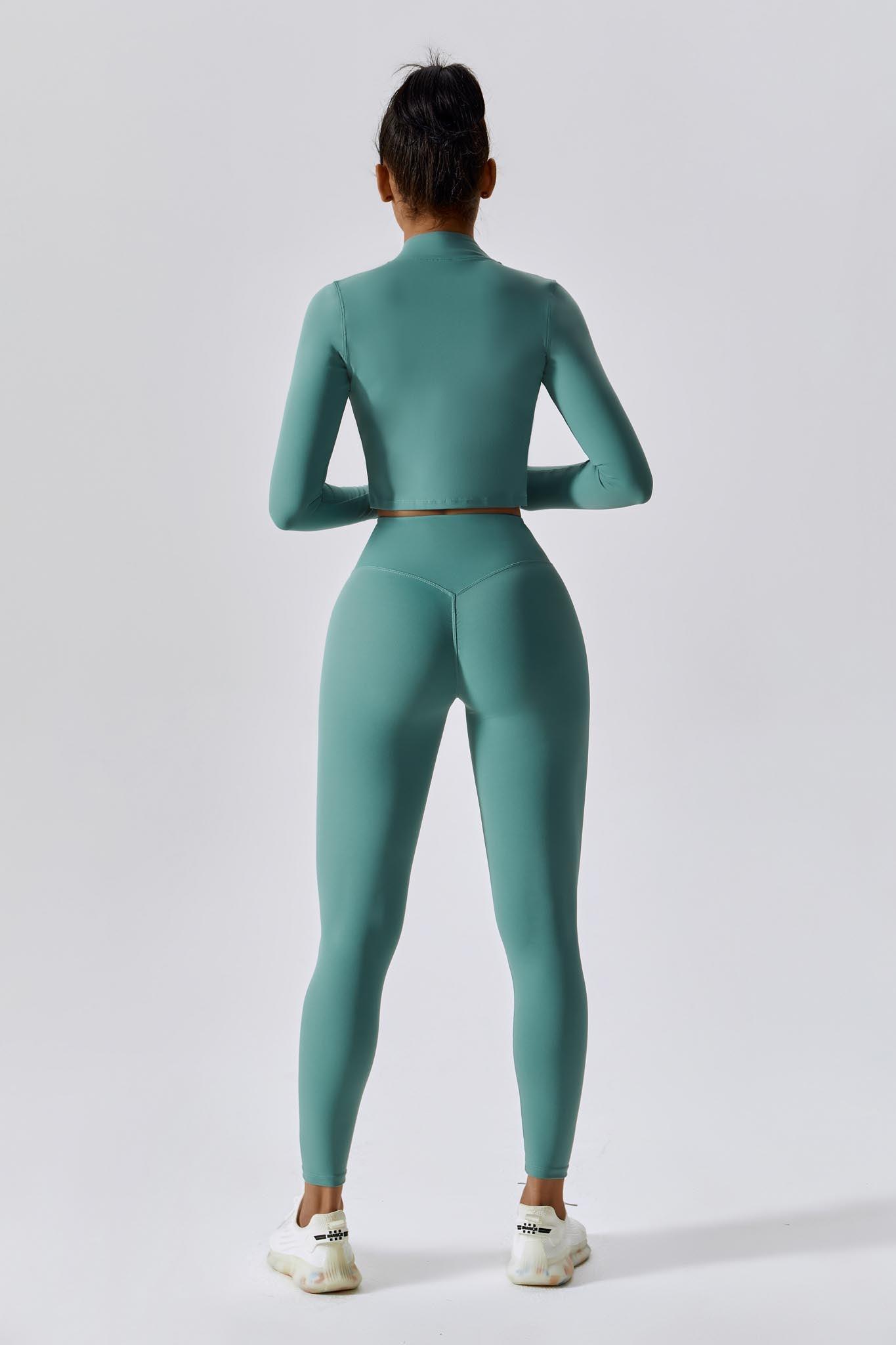 Seamless Teal Yoga Leggings with Luxurious Comfort & Support By BOTA Official