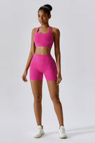 High-Waisted Magenta Shorts with Sculpting Fit By BOTA Official