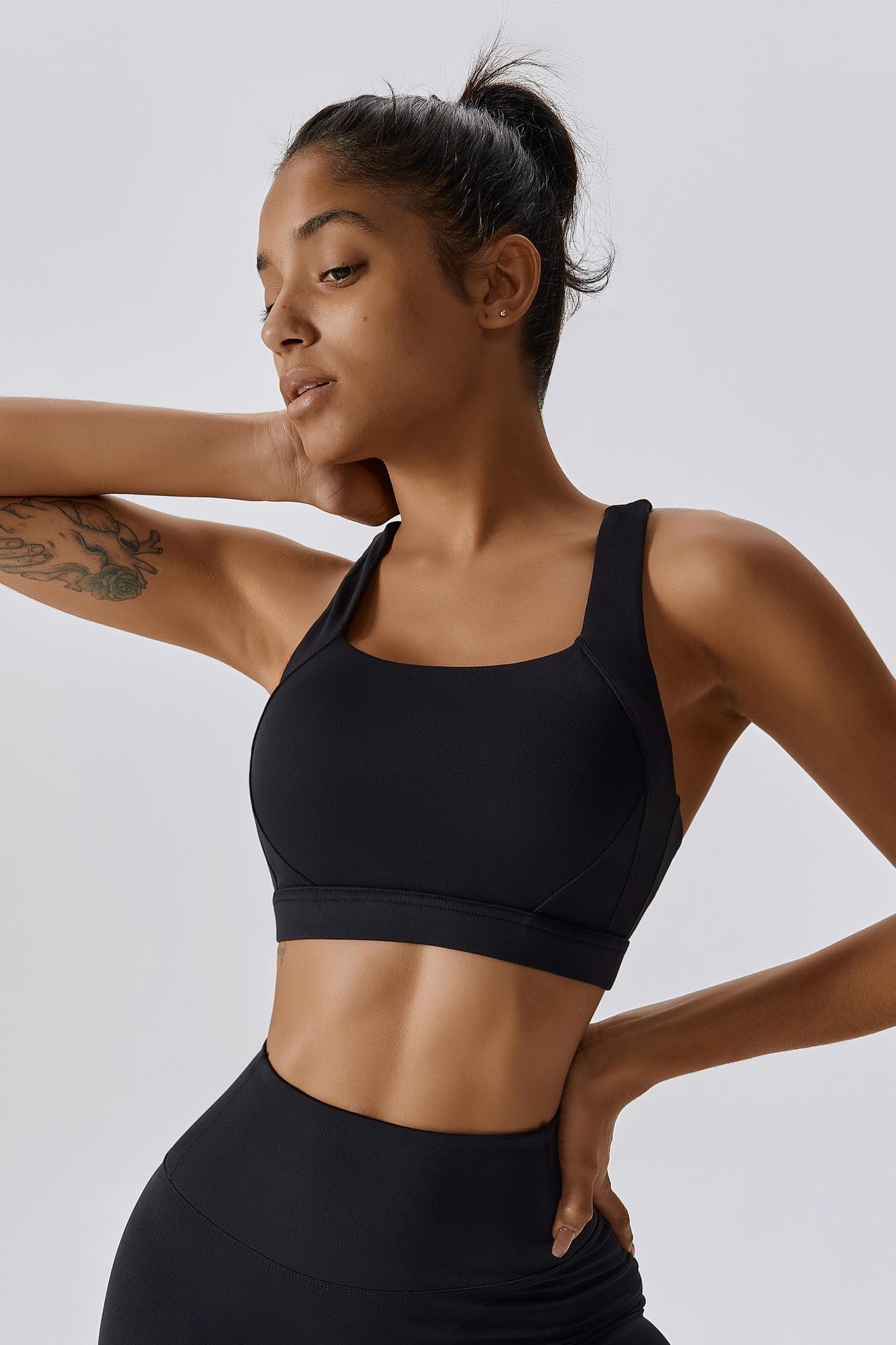 Comfortable Black Sports Bra with Breathable and Supportive Fabric By BOTA Official