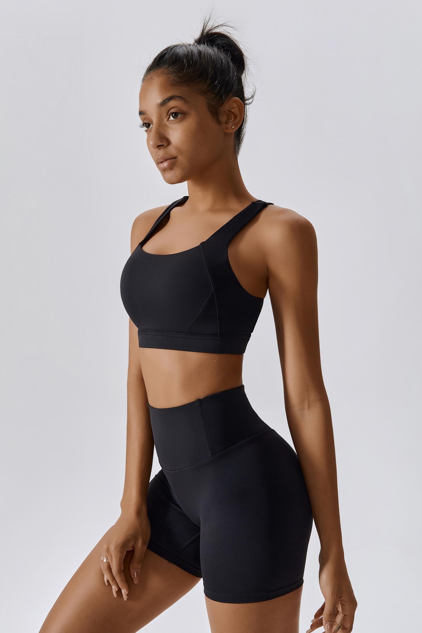 Comfortable Black Sports Bra with Breathable and Supportive Fabric By BOTA Official