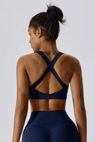 Breathable Navy Sports Bra with Comfortable and Supportive Fit By BOTA Official