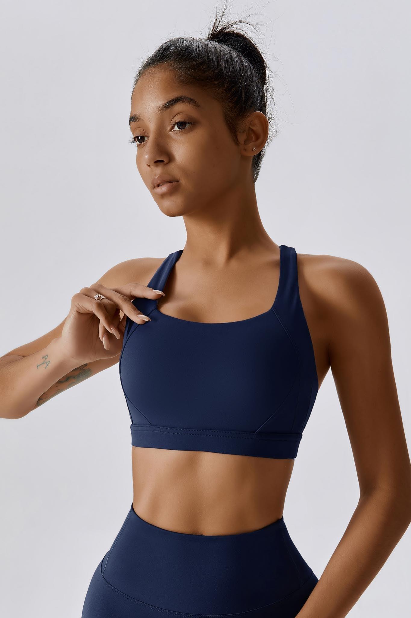 Breathable Navy Sports Bra with Comfortable and Supportive Fit By BOTA Official