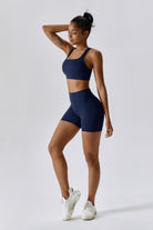 Breathable Navy Sports Bra with Comfortable and Supportive Fit By BOTA Official