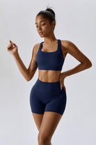 Breathable Navy Sports Bra with Comfortable and Supportive Fit By BOTA Official