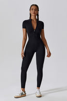 Black Short Sleeve Jumpsuit | Comfy & Sleek | Hailey Jumpsuit By BOTA Official