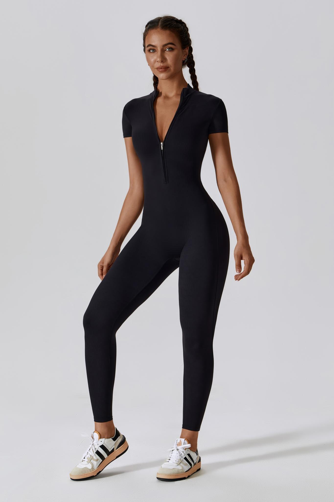 Black Short Sleeve Jumpsuit | Comfy & Sleek | Hailey Jumpsuit By BOTA Official