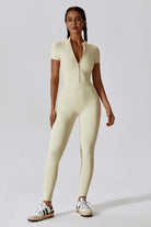 Effortless Cream Hailey Jumpsuit with High Neck & Comfort Back By BOTA Official