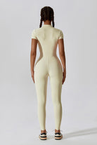 Effortless Cream Hailey Jumpsuit with High Neck & Comfort Back By BOTA Official