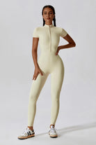 Effortless Cream Hailey Jumpsuit with High Neck & Comfort Back By BOTA Official