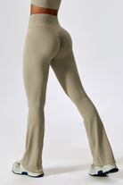 High-Waisted Nude Flare Leggings with Moisture-Wicking Fabric By BOTA Official