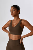 Haven Minimalistic Sports Bra Brown with Wide Shoulder Straps by BOTA Official