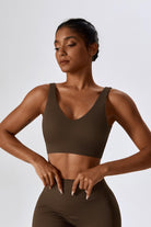 Haven Minimalistic Sports Bra Brown with Wide Shoulder Straps by BOTA Official