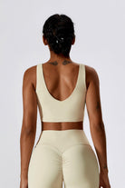 Haven Minimalistic Sports Bra - Cream with Wide Shoulder Straps by BOTA Official