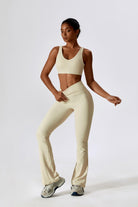 Haven Minimalistic Sports Bra - Cream with Wide Shoulder Straps by BOTA Official