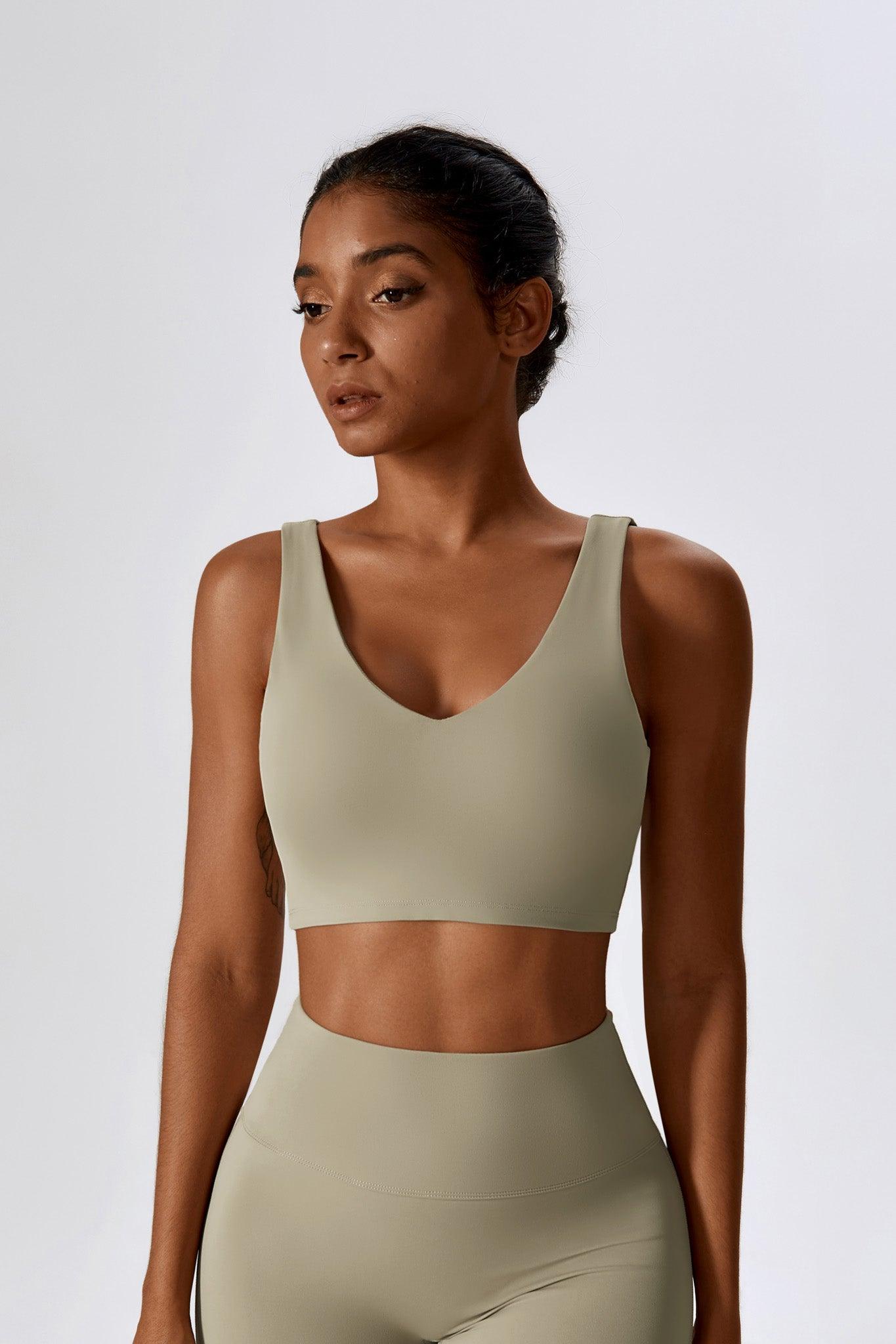 Haven Minimalistic Sports Bra - Nude with Deep V Back by BOTA Official