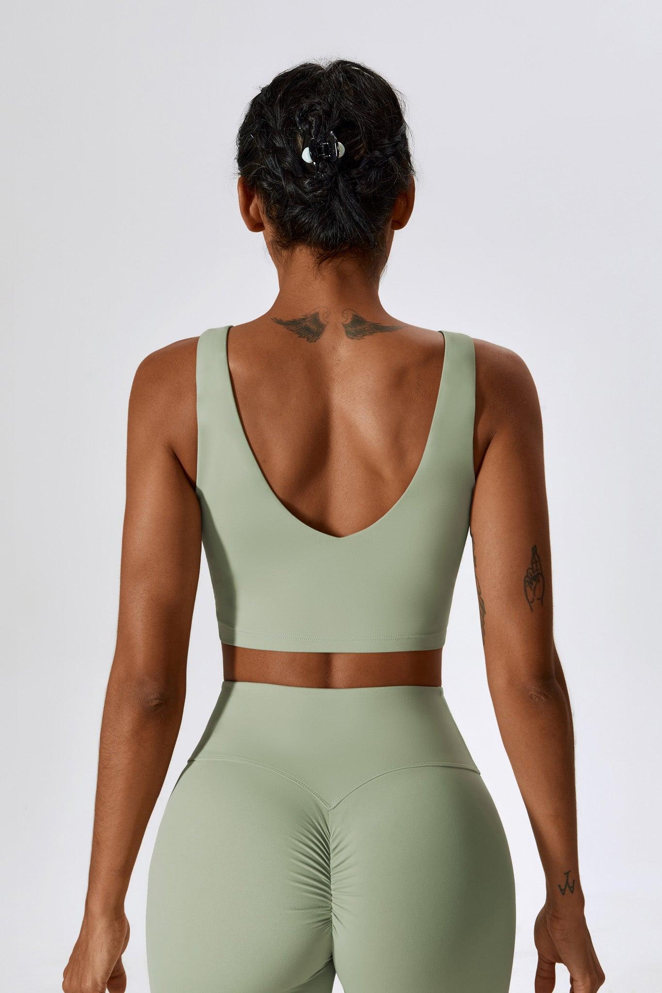 Haven Minimalistic Sports Bra Pistachio with Wide Shoulder Straps by BOTA Official