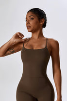 Stylish Haven Brown Top with Cross Back Strap an Scoop Neckline By BOTA Official