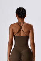 Stylish Haven Brown Top with Cross Back Strap an Scoop Neckline By BOTA Official