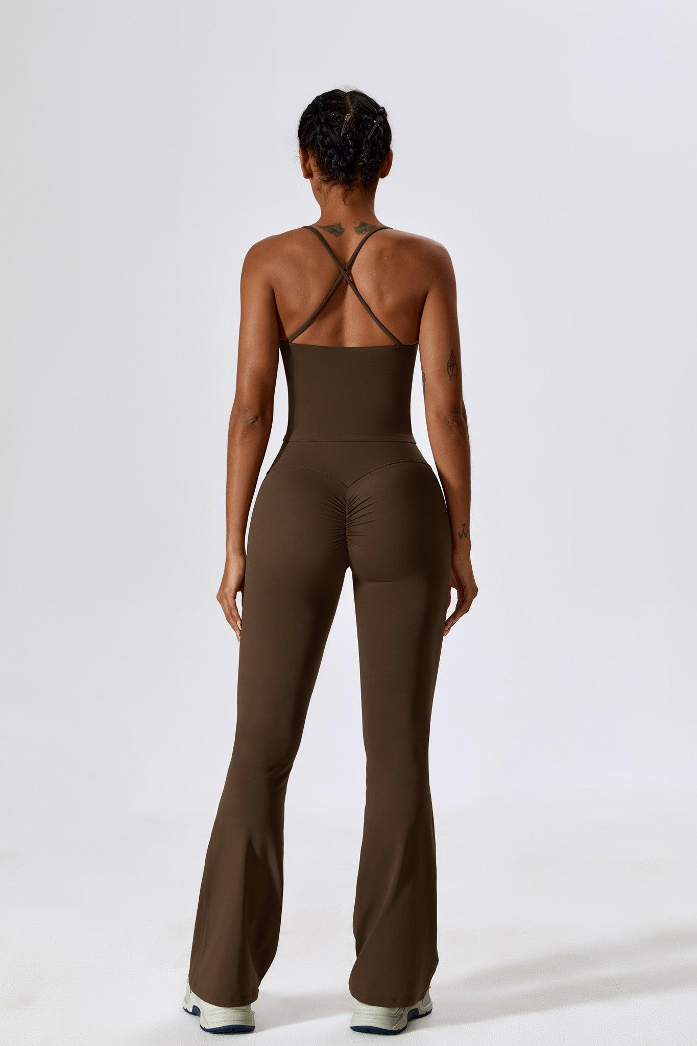 Stylish Haven Brown Top with Cross Back Strap an Scoop Neckline By BOTA Official