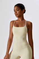 Cream Sleeveless Top with Soft and Comfy Nylon By BOTA Official