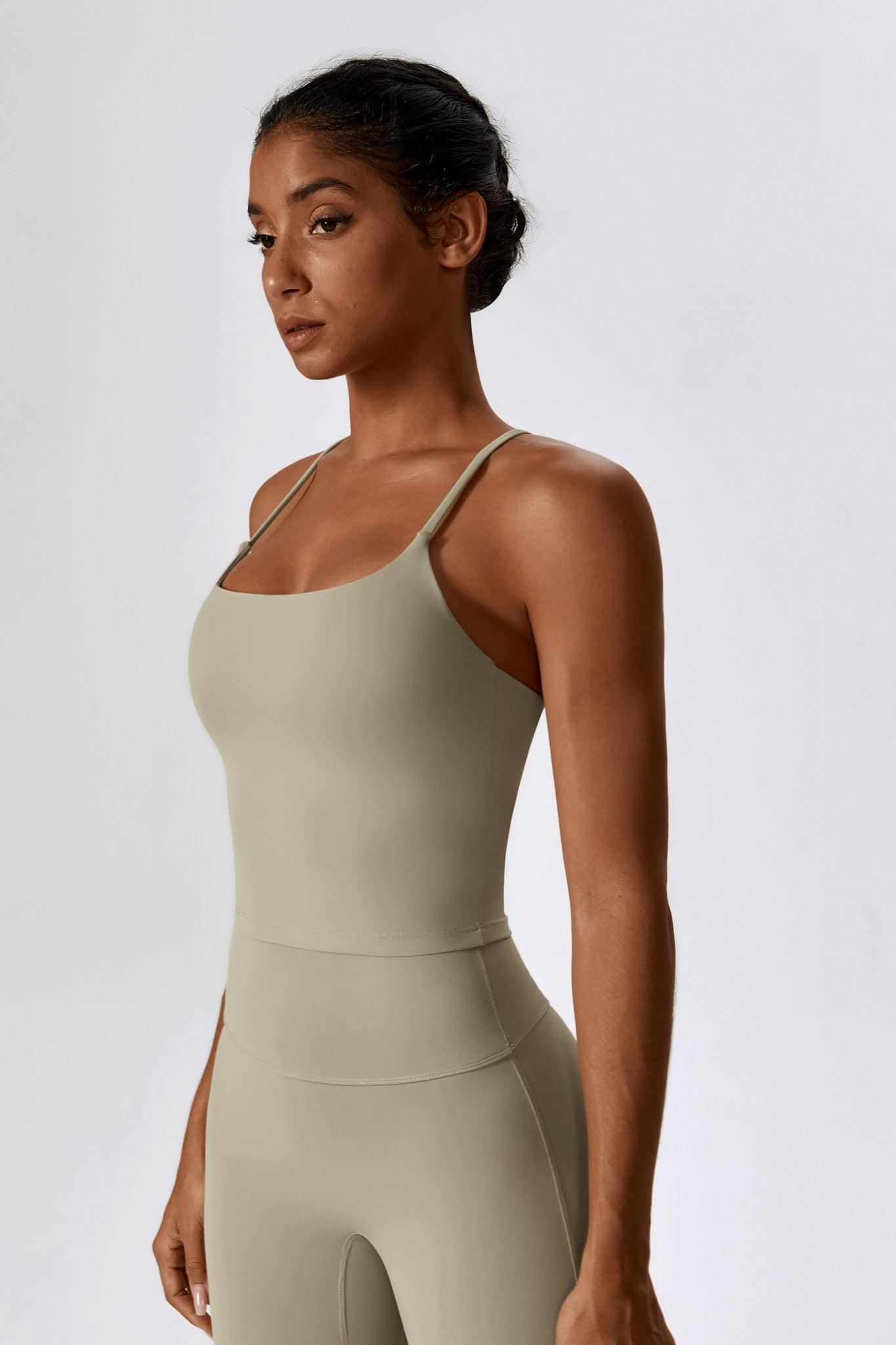 Sleek Nude Top with Scoop Neckline and Nylon By BOTA Official