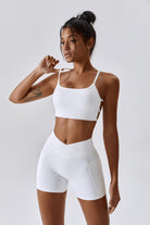 White Impulse Sports Bra with Cross Back Design by BOTA Official