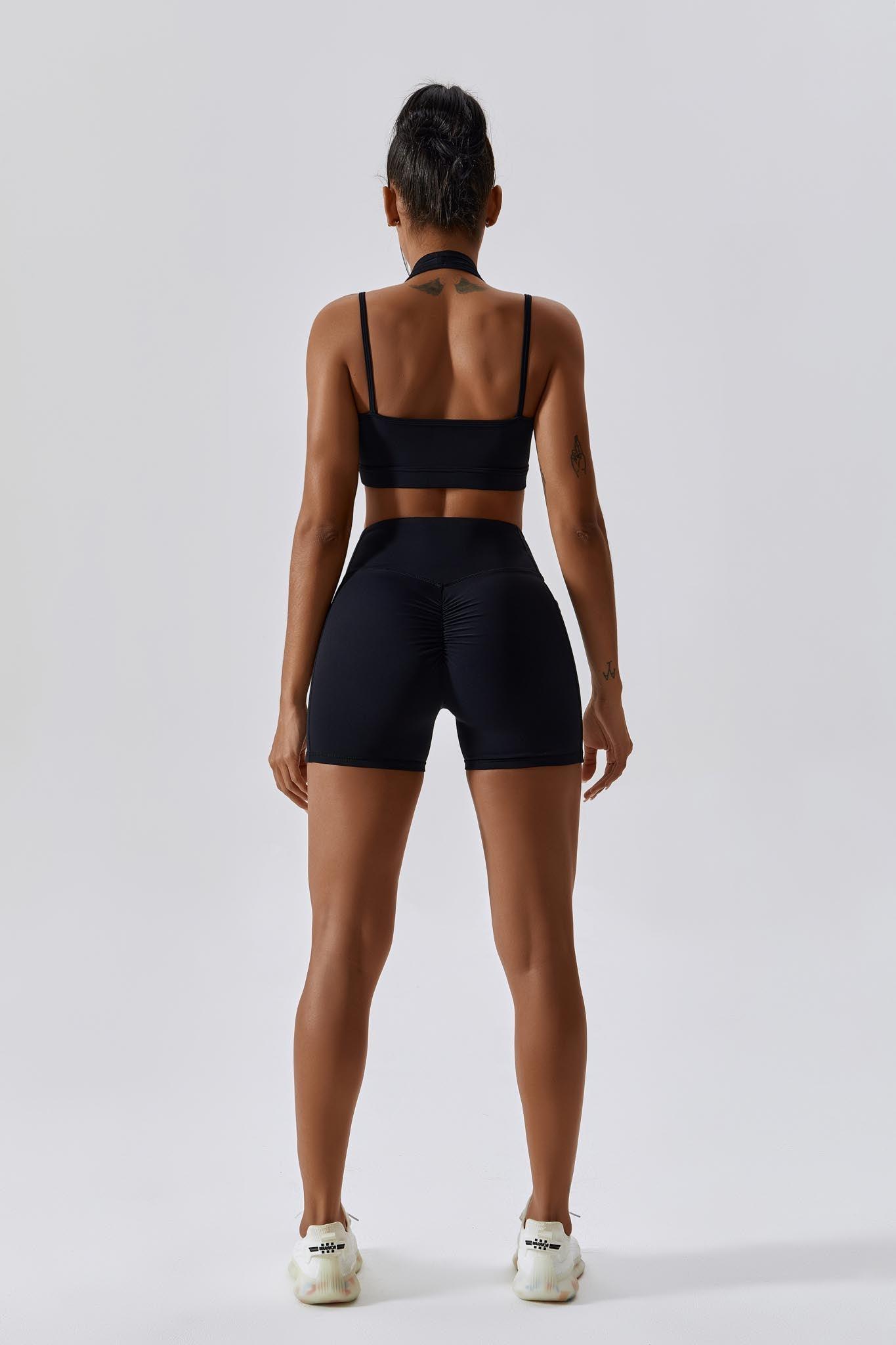 Breathable Black Shorts with Comfy Flattering Fit By BOTA Official