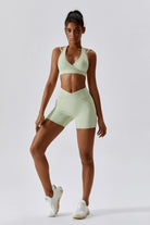 Squat Proof Pistachio Shorts with Nylon and Spandex By BOTA Official