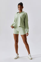 Squat Proof Pistachio Shorts with Nylon and Spandex By BOTA Official