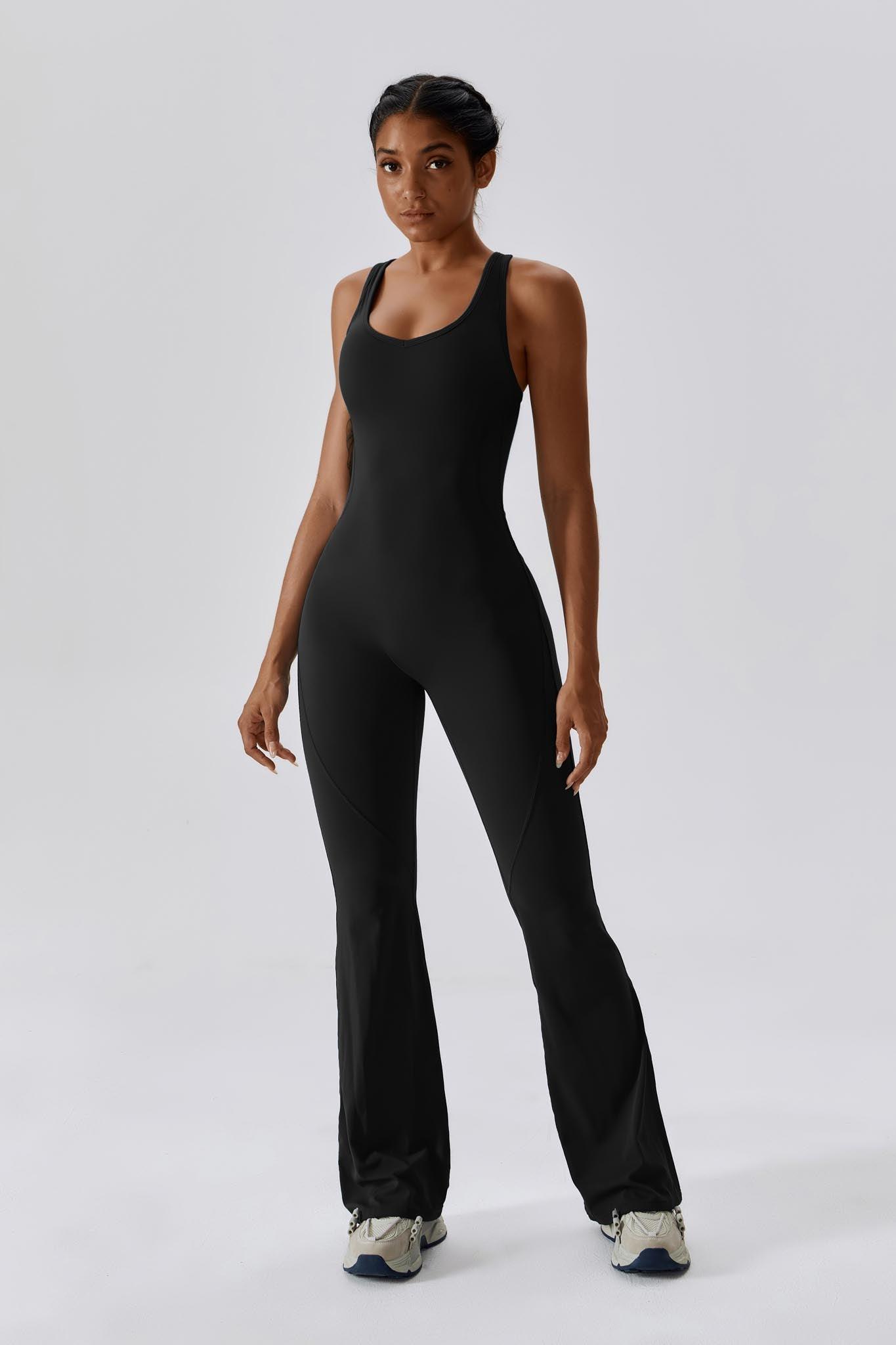 Black Open Back Jumpsuit | Yoga & Everyday Wear By BOTA Official