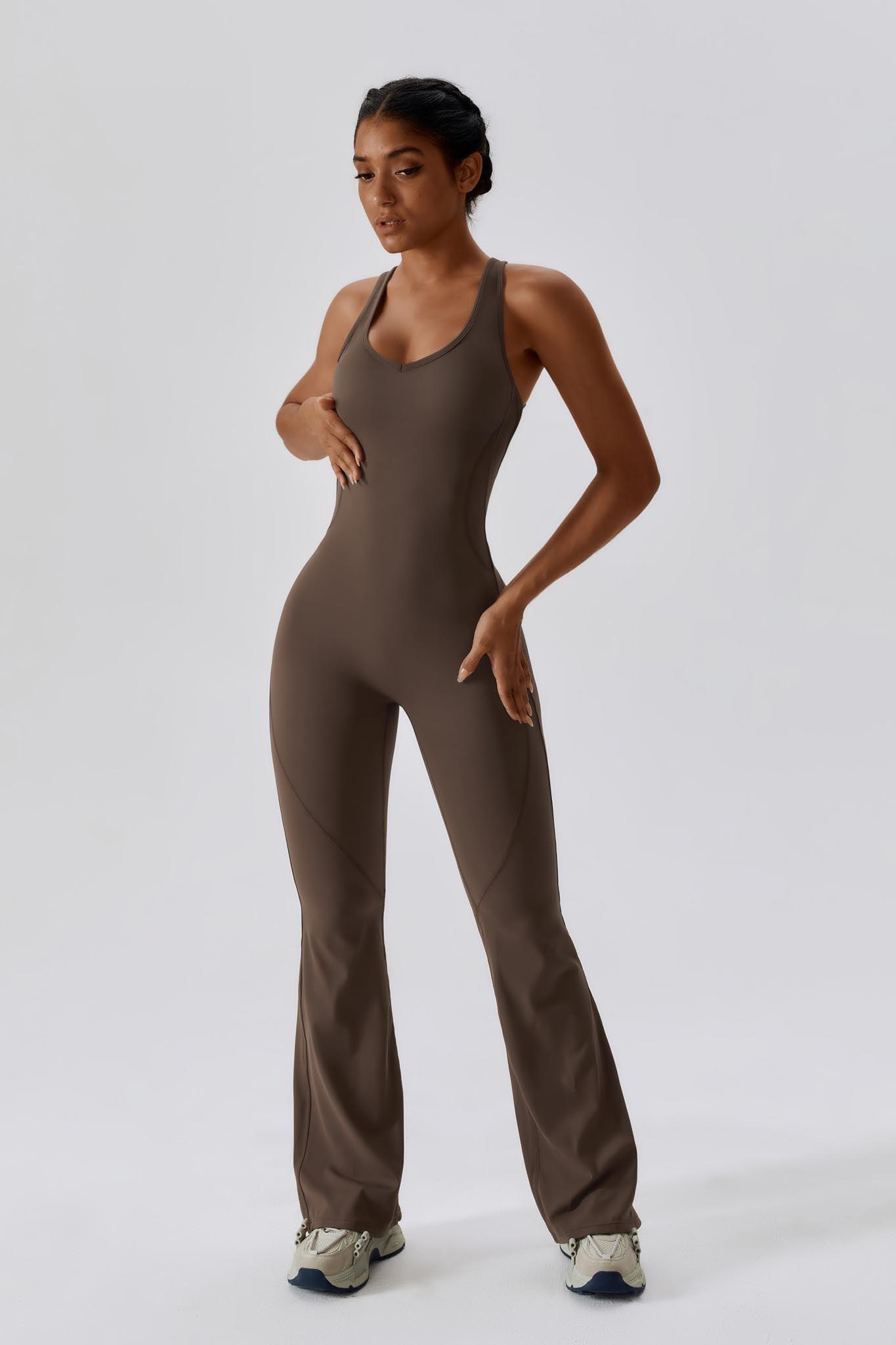 NWT BUTTER IT UP sale LONG SLEEVE CUTOUT JUMPSUIT IN MOCHA- SOLD OUT