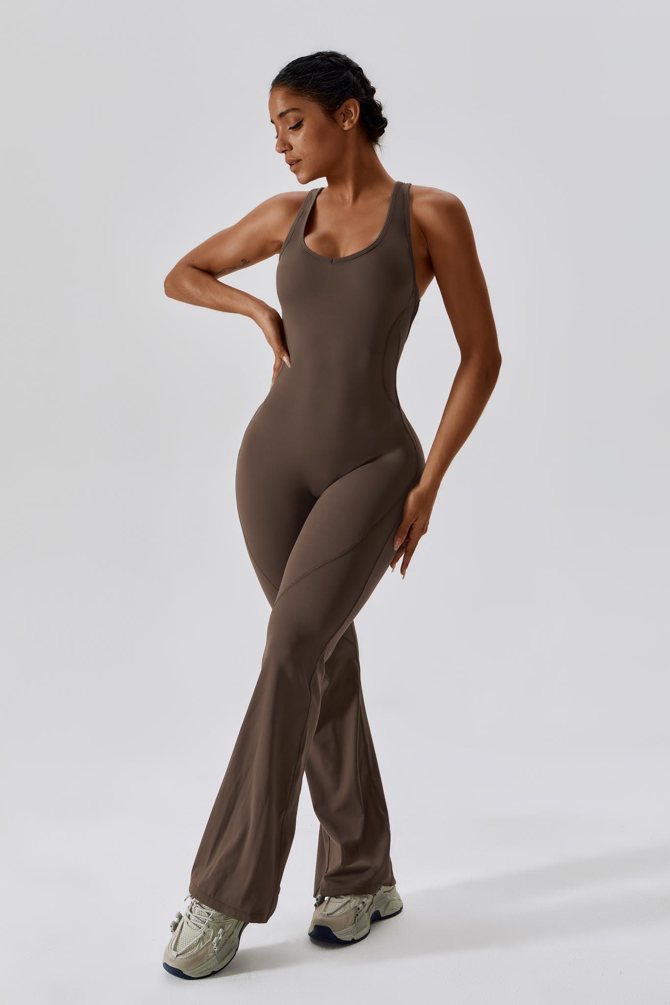 Trendy and Comfortable Jumpsuit in Mocha for Yoga & Beyond By BOTA Official