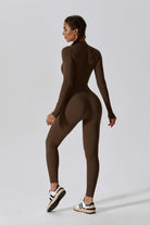 Mocha Long Sleeve Jumpsuit | Comfy & Sleek By BOTA Official