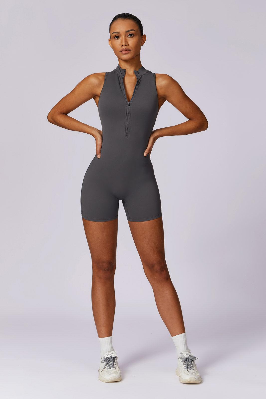 Milana Gray Romper for Pilates and Casual Wear | Comfortable and Stretchy By BOTA Official