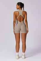 Milana Nude Romper with Comfortable High-Neck and Removable Bra Padding By BOTA Official