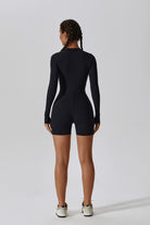 Phoenix Black Romper with Comfortable Four-Way Stretch and Long Sleeves By BOTA Official