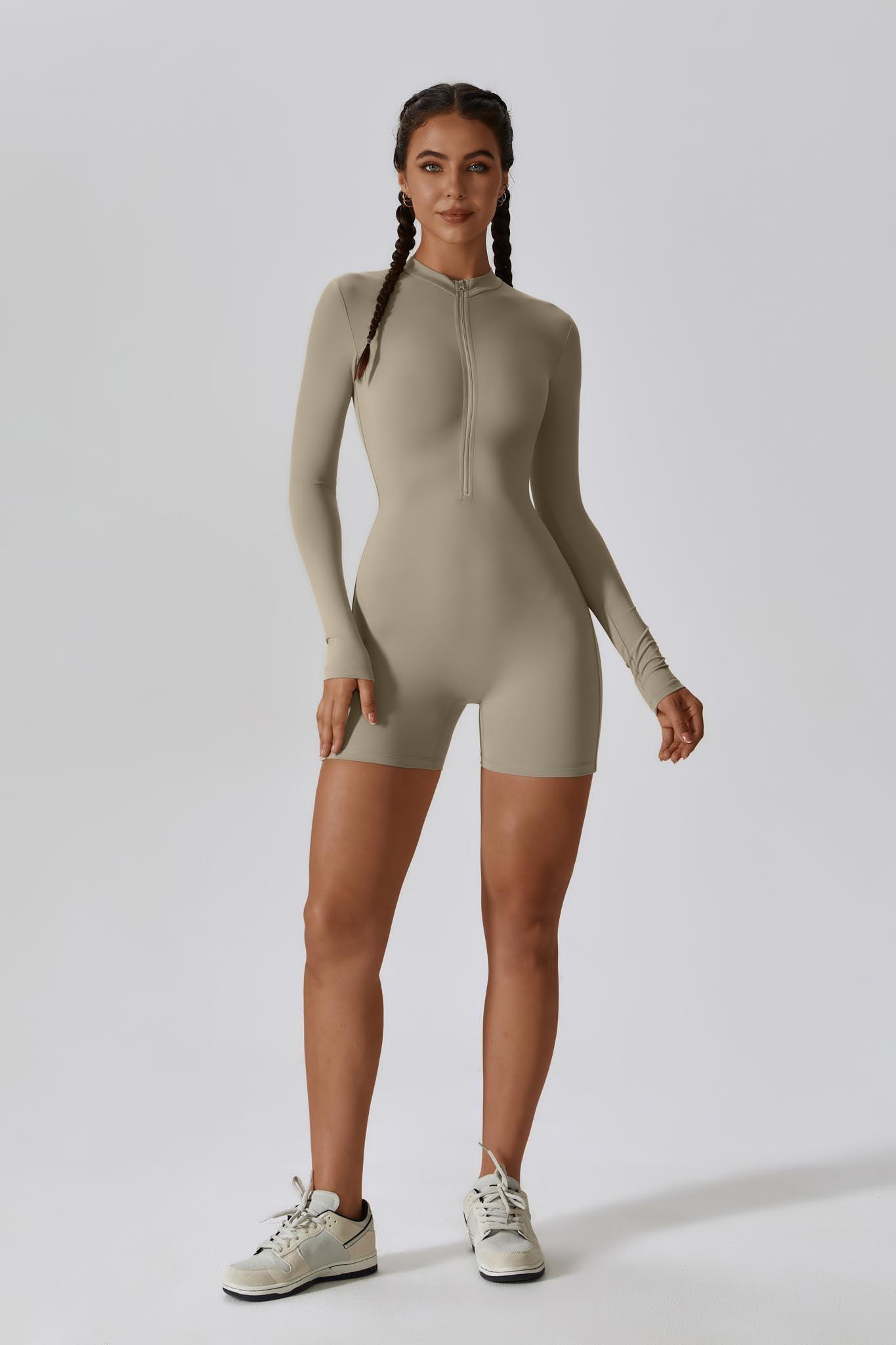 Comfy Phoenix Nude Romper with Zip Closure and Soft Fabric By BOTA Official