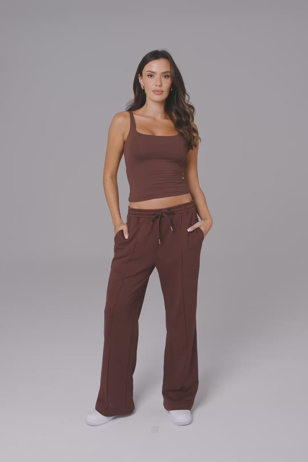 Ellie Sleeveless Set | Brown
