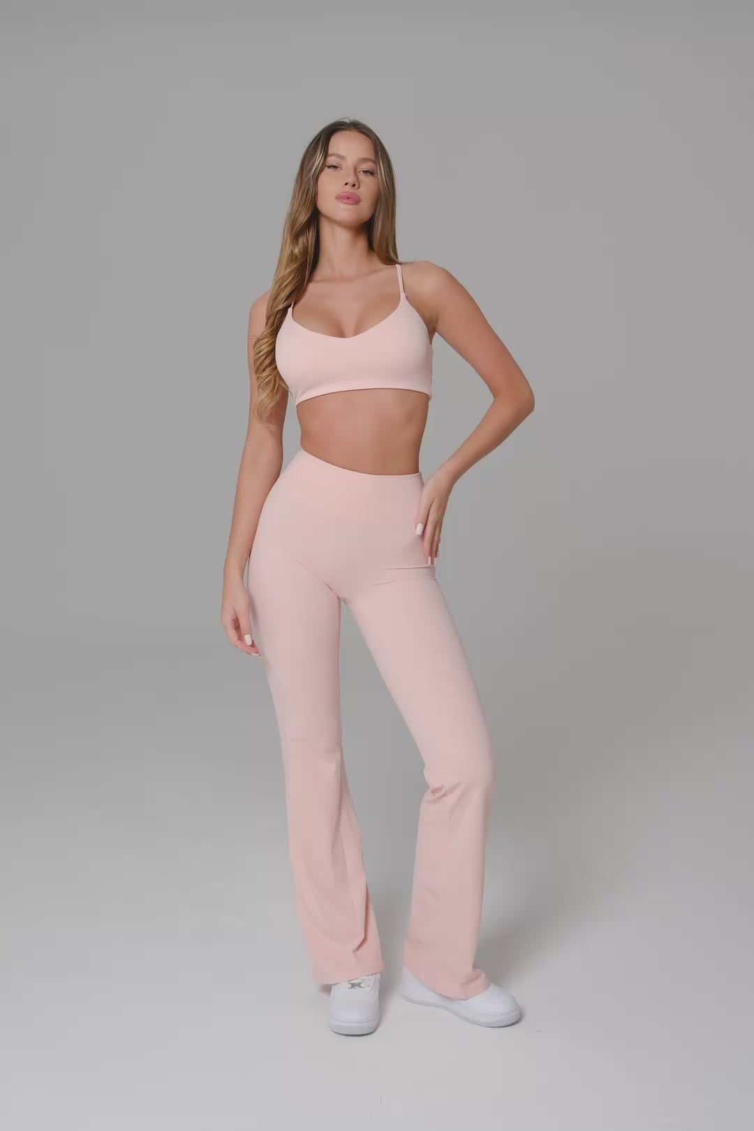 Stacey Flare Leggings - Peach (FINAL SALE)