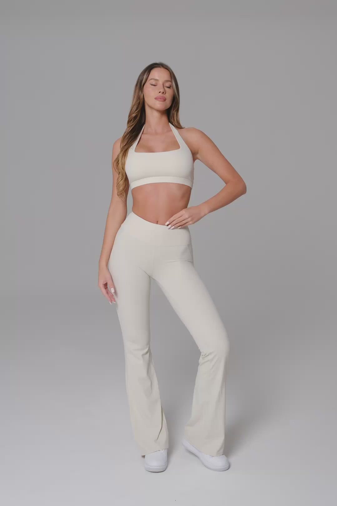 Nicole Flare Leggings - Oatmilk (FINAL SALE)