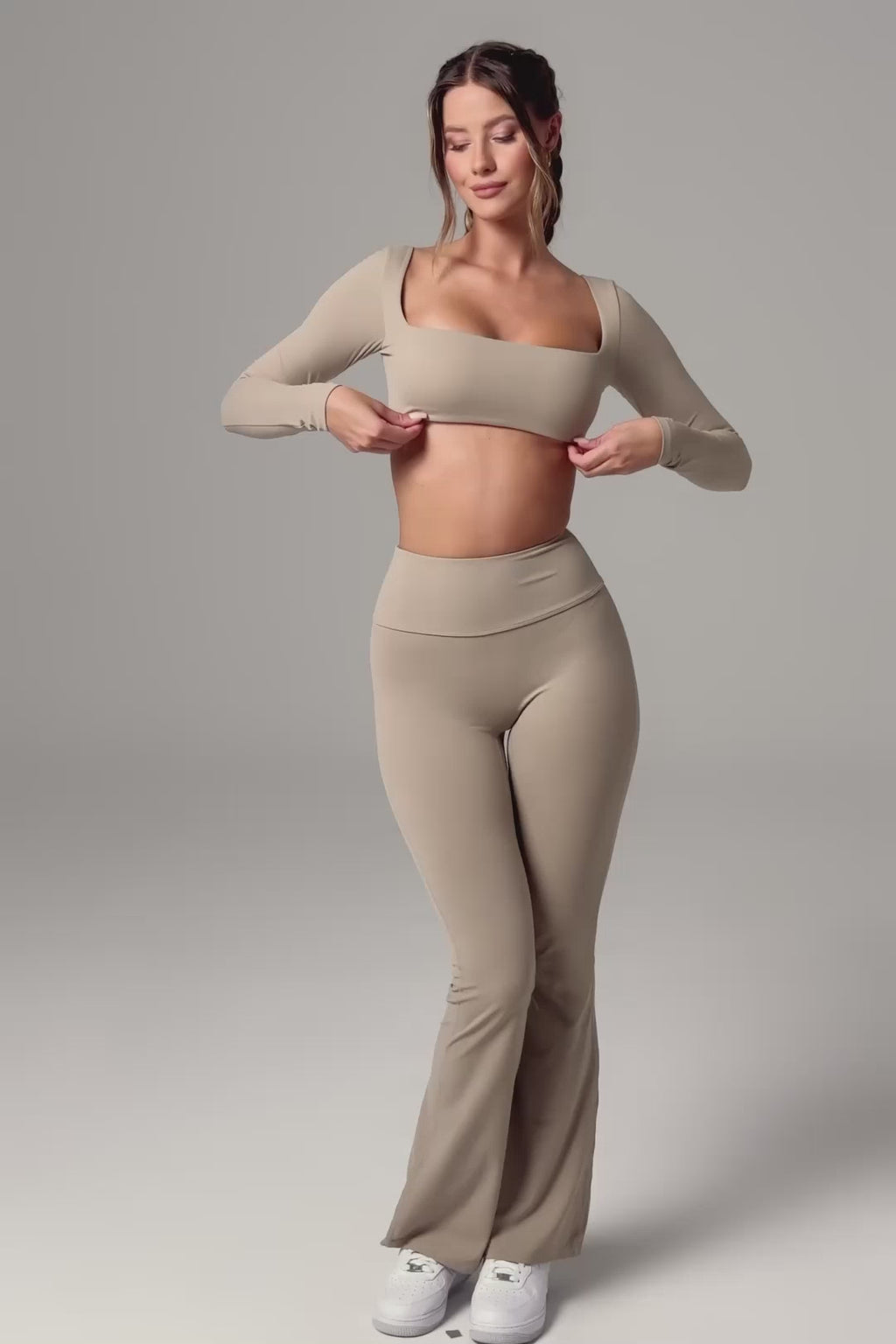 Haven Scrunch Flare Leggings - Almond Tan