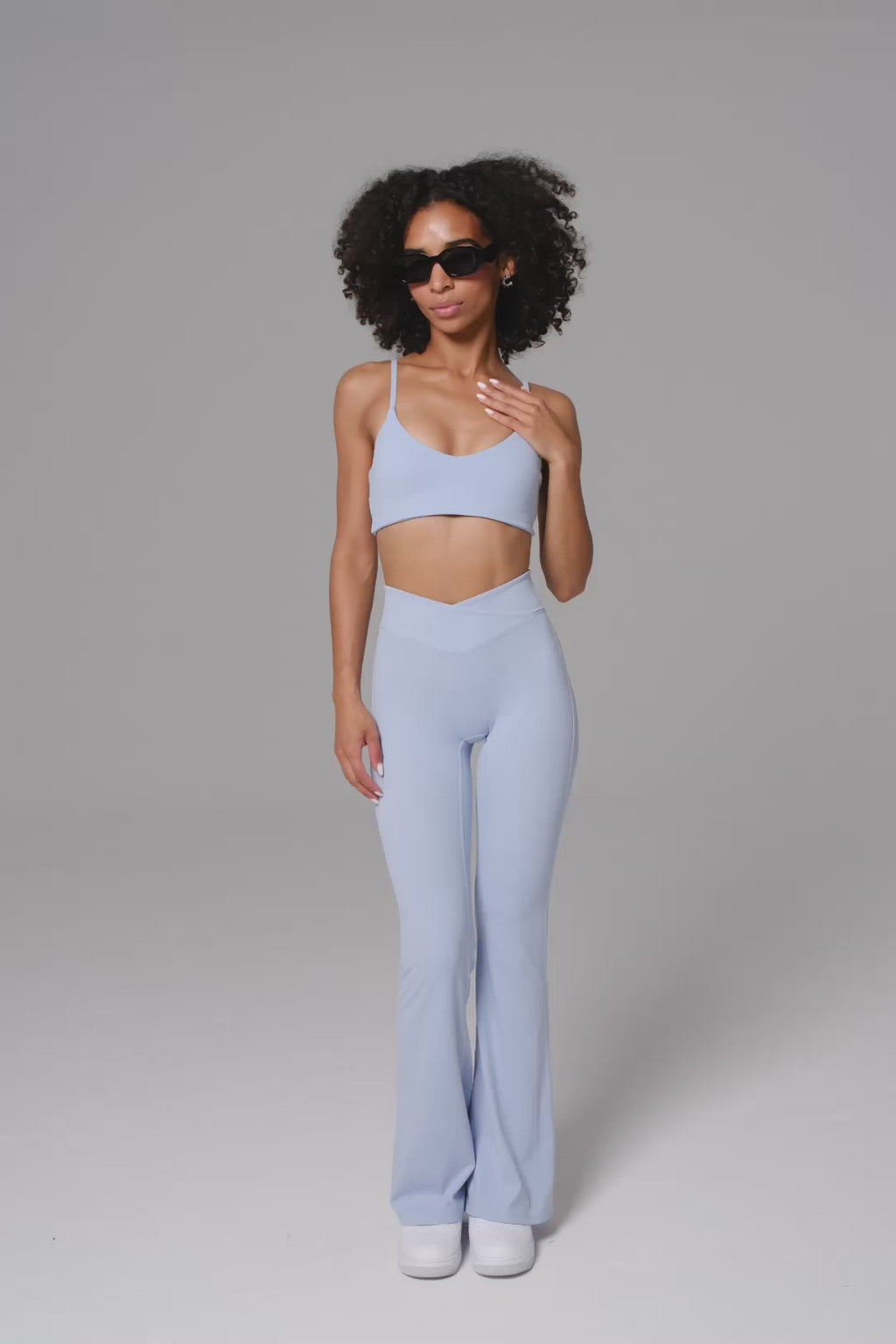 Zoe V-Waist Flare Leggings - Periwinkle (FINAL SALE)