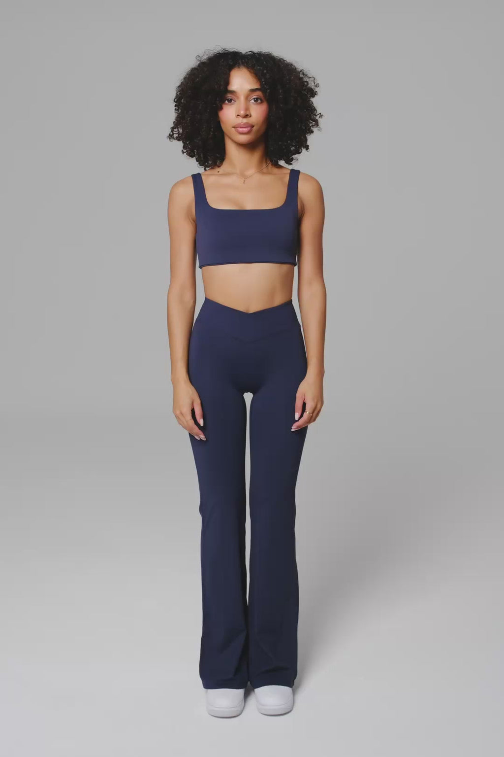 Maeve V-Waist Flare Leggings - Deep Navy (FINAL SALE)