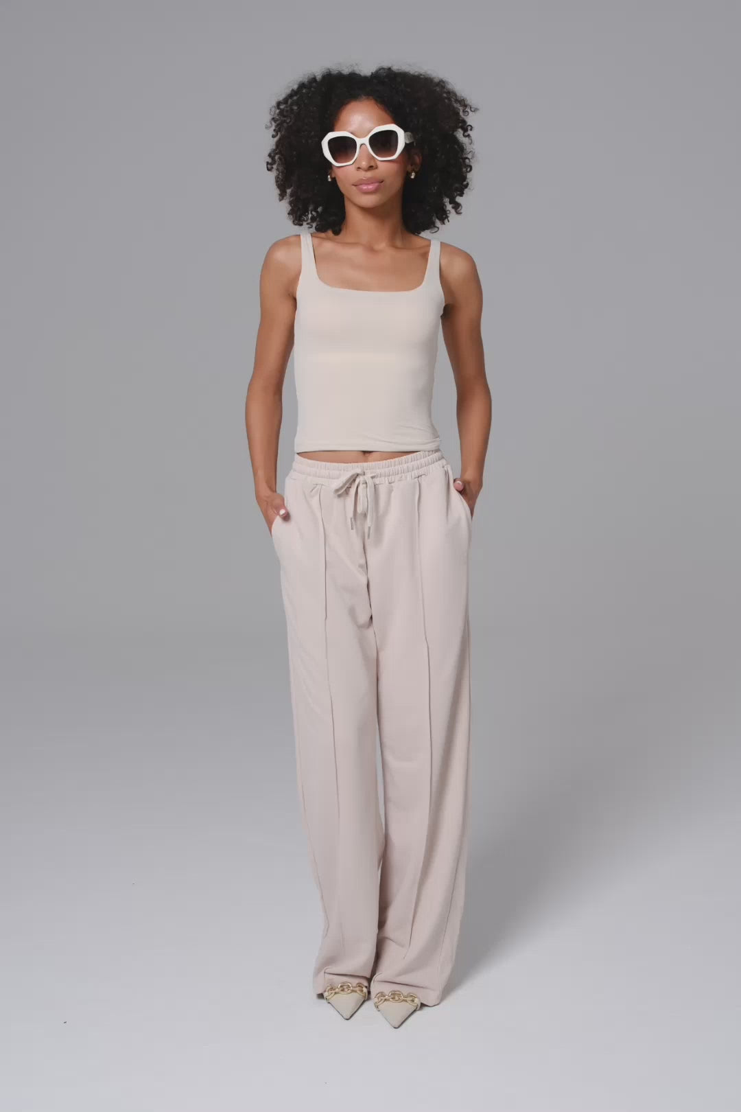 Ellie Sleeveless Set | Ivory
