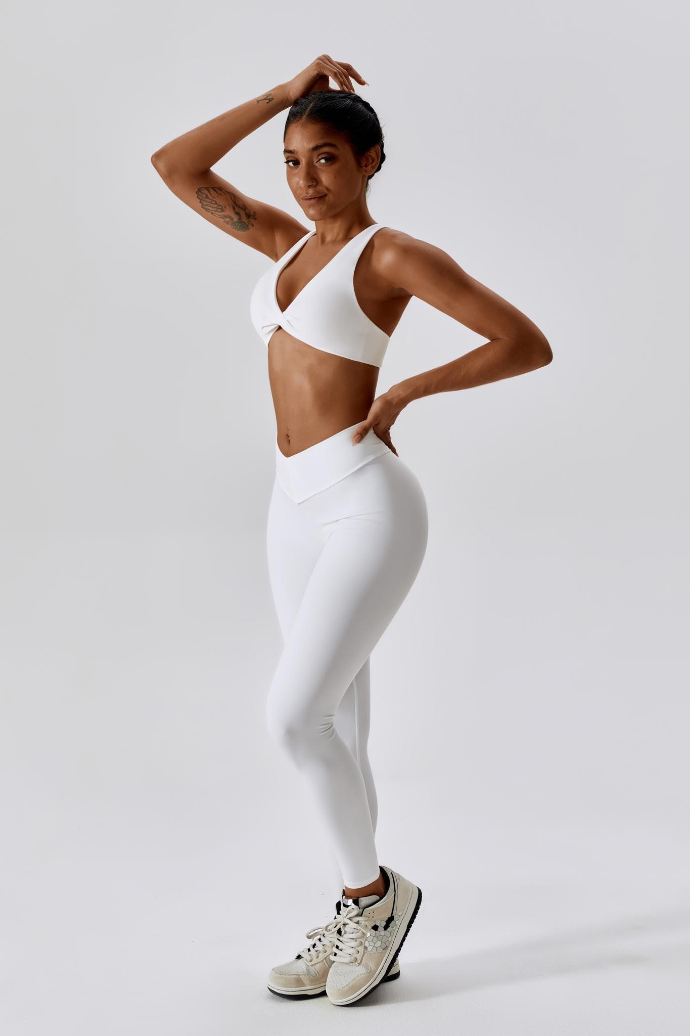 Serenity Strappy Sports Bra - White - BOTA Official