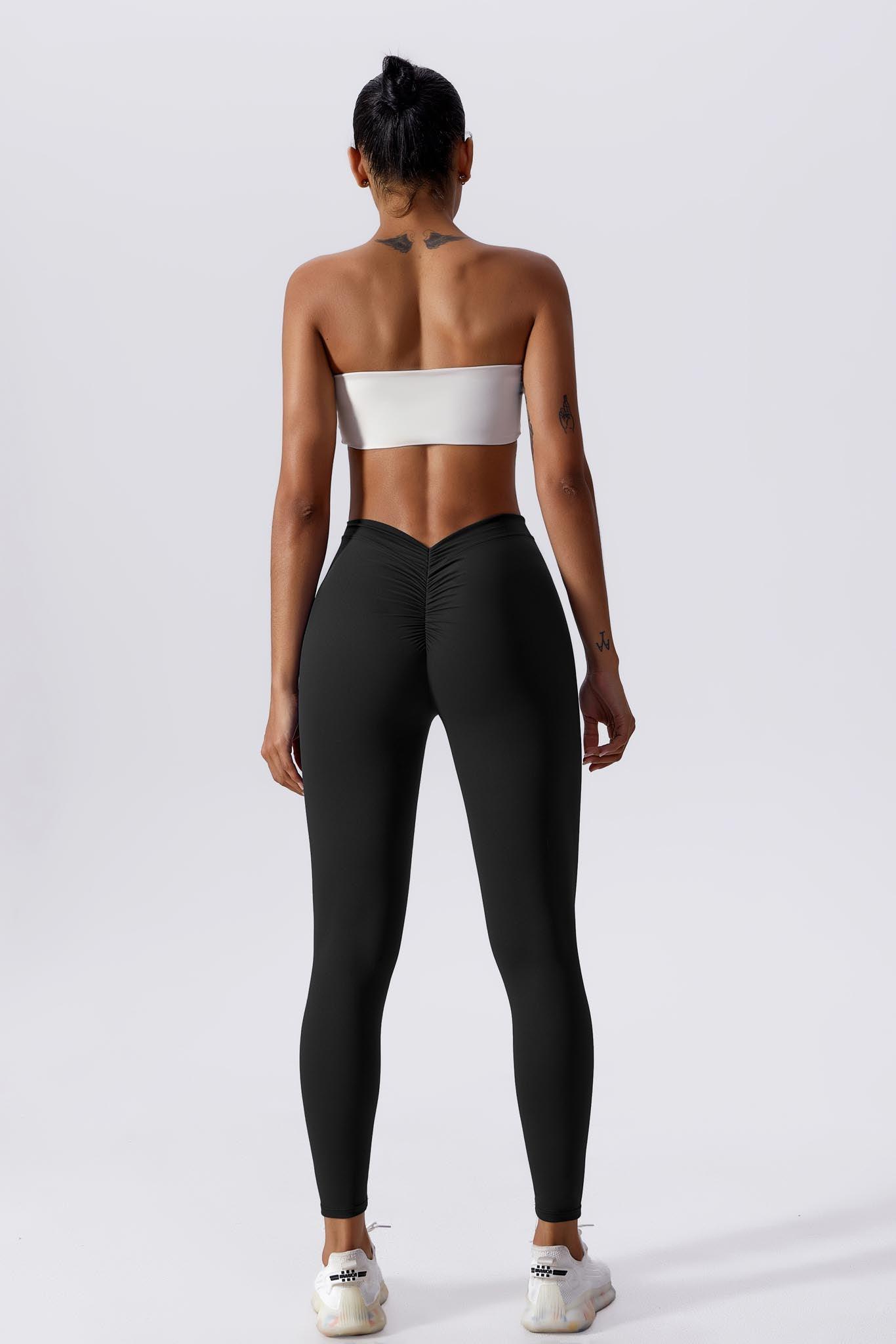 Flattering V Shaped Black Leggings with Squat Proof Fabric By BOTA Official