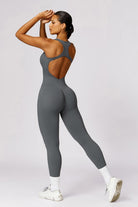 Comfortable Sleeveless Gray Jumpsuit with Open Back Design By BOTA Official