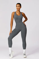 Comfortable Sleeveless Gray Jumpsuit with Open Back Design By BOTA Official